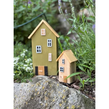 Színes fa házikó, olivazöld, XL