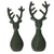 Hunting green kerámia szarvas pár – kézzel készült, H16,5 + H20 cm.
