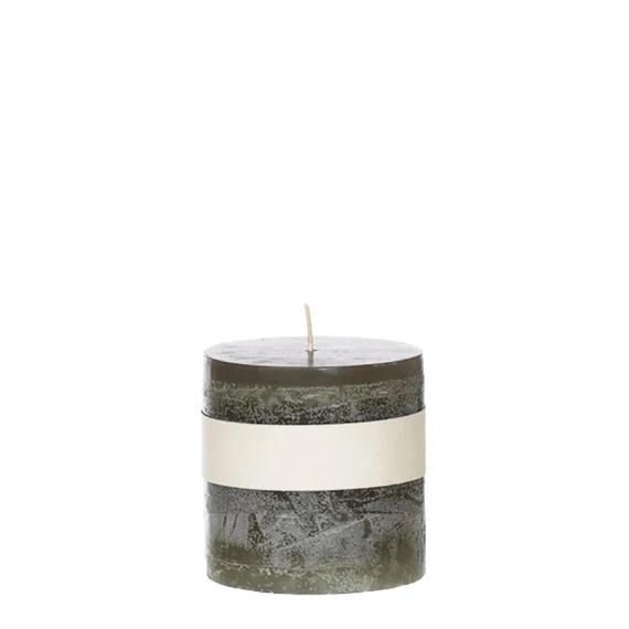 Oszlop gyertya D8-H7,5 Burnt Olive mély olívazöld színben