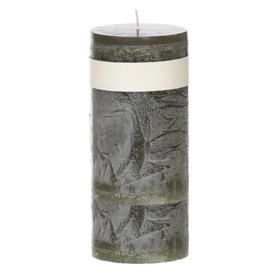 Oszlop gyertya D8-H23 Burnt Olive mély olívazöld színben