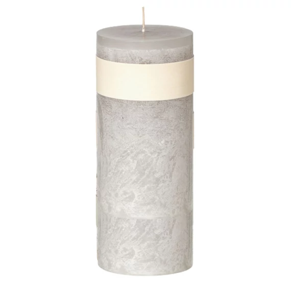 Oszlop gyertya D8-H23 Light Grey világos szürke színben