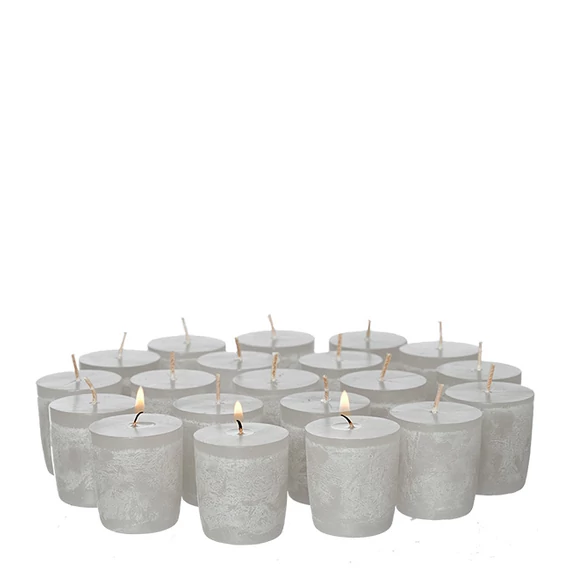 Mini oszlopgyertya (Votive) szett 4 db Light Grey árnyalatban