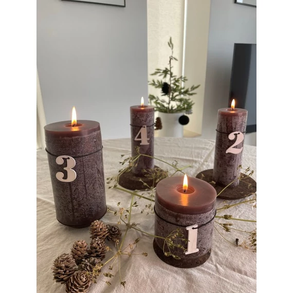 Adventi számok fából - 4db - natúr