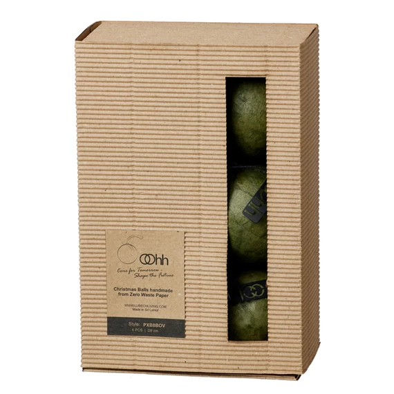 Díszdobozos karácsonyi ajándék – Pulp gömb szett fair trade gyártásból