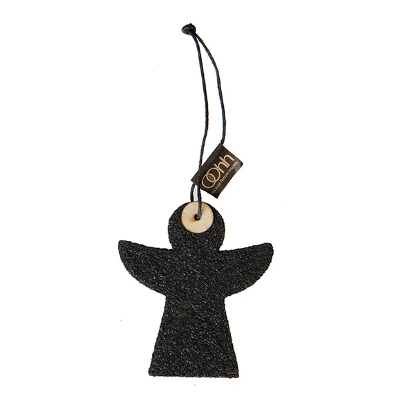 Fekete WOOD’z angyal szett – kézzel formált, modern karácsonyi dekoráció