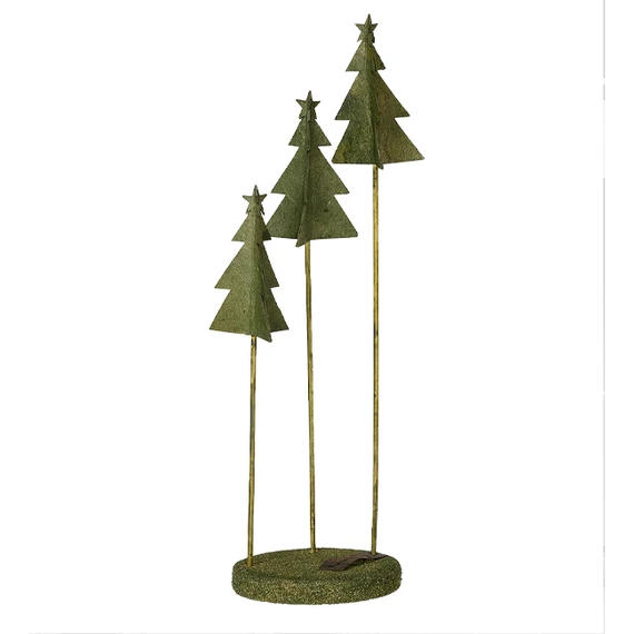 WOOD’z karácsonyfák trió égetett olivazöld színben – skandináv design dekoráció