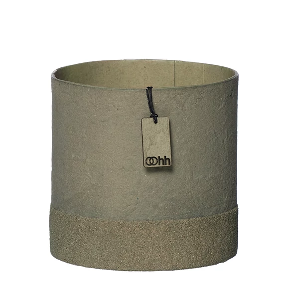 WOOD’z Edge M méretű kaspó zsálya színben, természetes textúrával