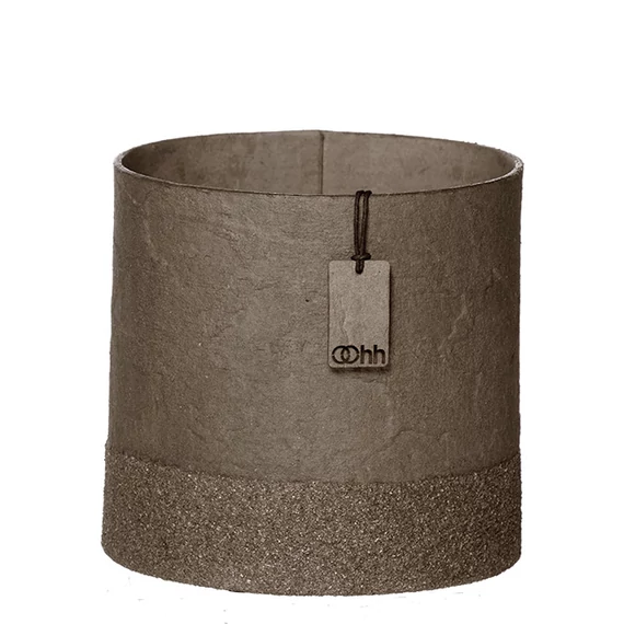 WOOD’z Edge kaspó és tároló – kézzel készült, zero waste design, Taupe színben (M méret)