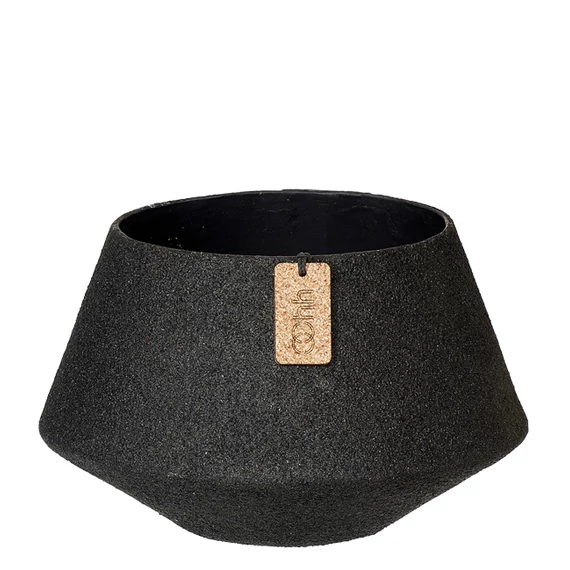 WOOD’z Angle kaspó és tároló – Fekete (Ash) – L – karakteres design fűrészporos felülettel