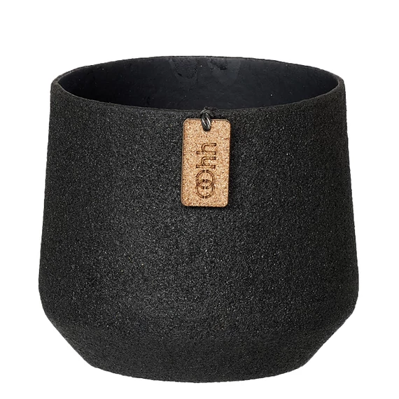 WOOD’z fekete kaspó kézzel készült újrahasznosított papírból, M méret