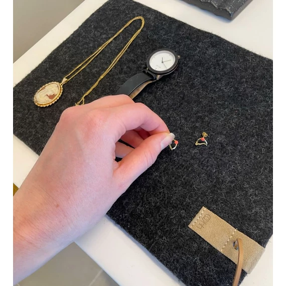 WOOL Zero waste gyapjú alátét, téglalap - szürke