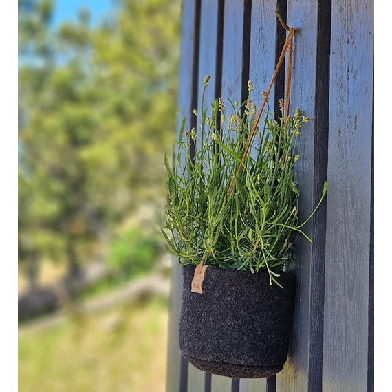 WOOL Zero waste felakasztható virágtartó - szürke