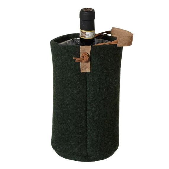 WOOL Zero waste gyapjú bortartó + COOLER - zöld