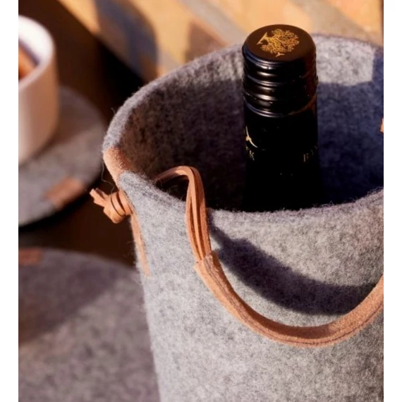 WOOL Zero waste gyapjú bortartó + COOLER - zöld