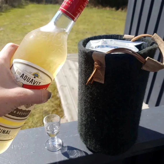 WOOL Zero waste gyapjú bortartó + COOLER - zöld