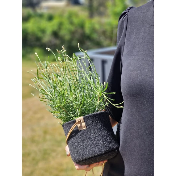 WOOL Zero waste felakasztható virágtartó - szürke