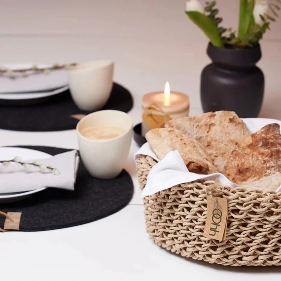 WOOL Zero waste gyapjú alátét - 36cm - faszén színű