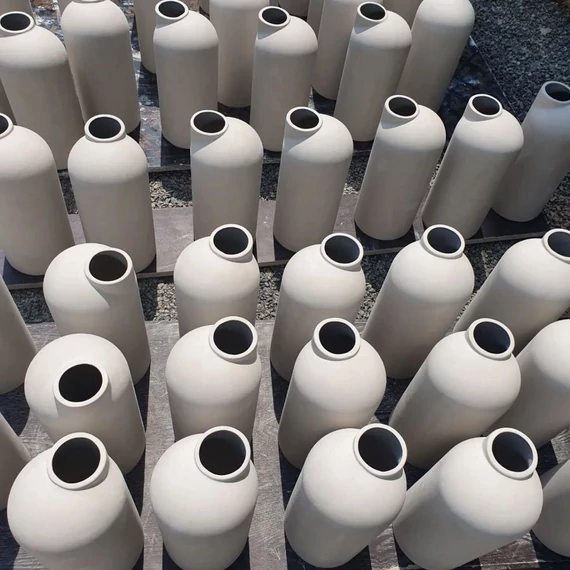 ANNA váza/kancsó, homokszórt felület - fehér - M