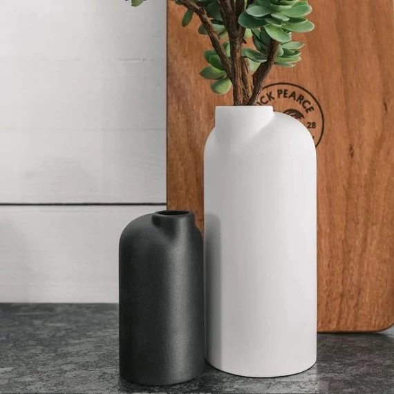 ANNA váza/kancsó, homokszórt felület - fehér - M