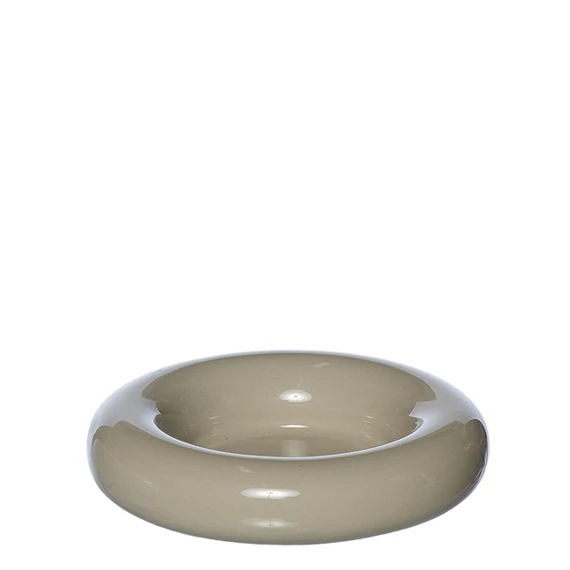 Ania kerámia gyertyatartó tálka fényes homokszínben