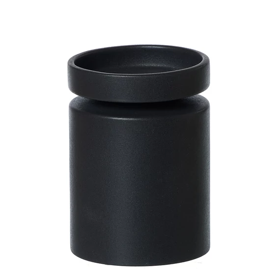 Ania Duo váza és gyertyatartó fekete kerámiából, S méretben