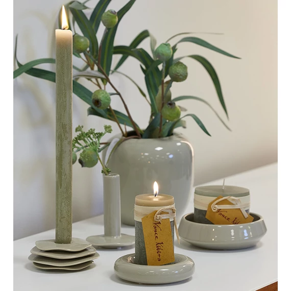 Elegáns Ania kollekció gyertyatartó fényes homokszínben