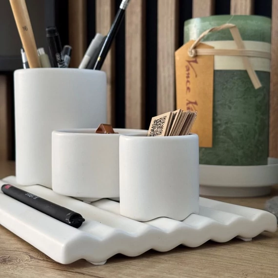 Wave kerámia alátét - matt fehér - XL