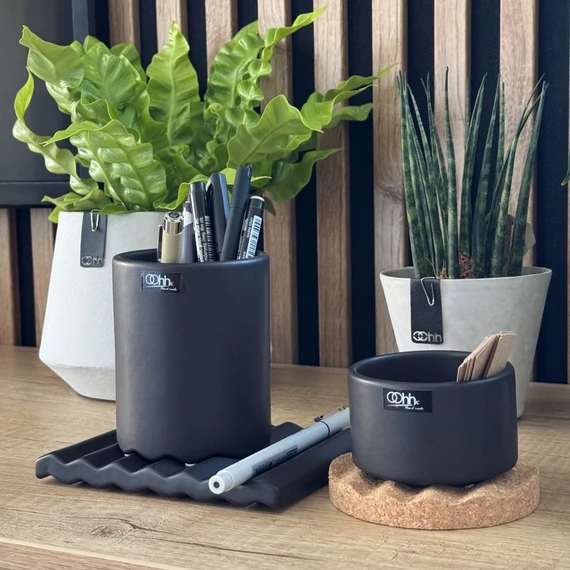 Wave kerámia alátét - matt fekete - L