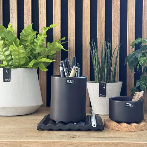 Wave kerámia alátét - matt fekete - S