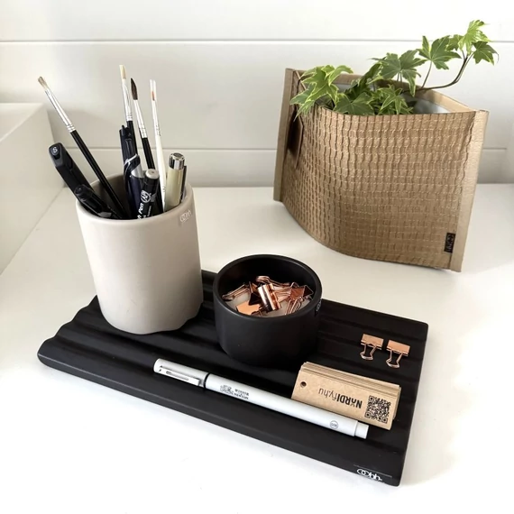 Wave kerámia alátét - matt fekete - L