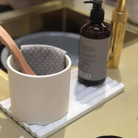 Wave kerámia alátét - matt fehér mix - L