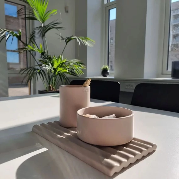 Wave tál - matt bézs - M