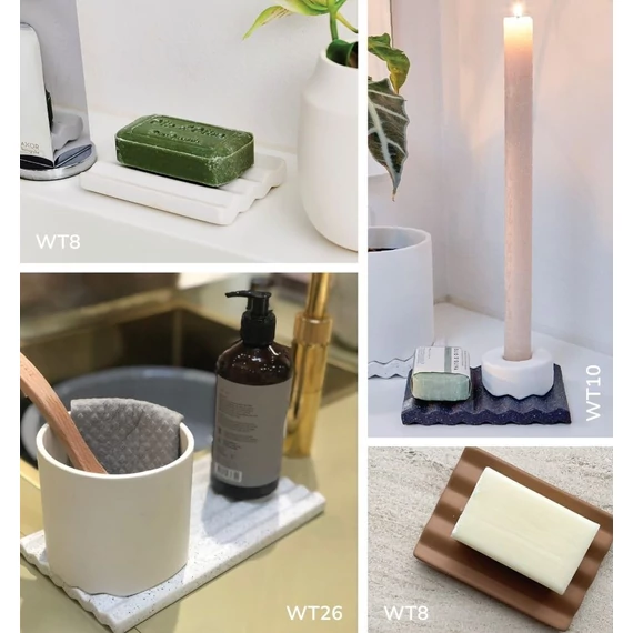 Wave kerámia alátét - matt fehér - XL