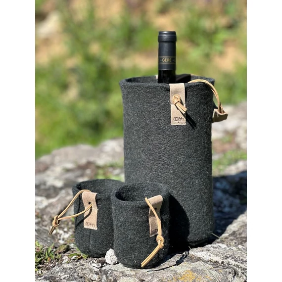 WOOL Zero waste palacktartó - faszén színű