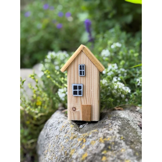 Színes fa házikó, natúr, S