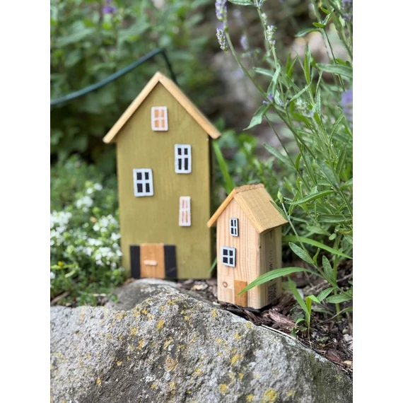 Színes fa házikó, olivazöld, XL