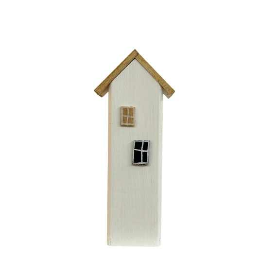 Fehér fa házikó L méretben – kézzel készült dekoráció