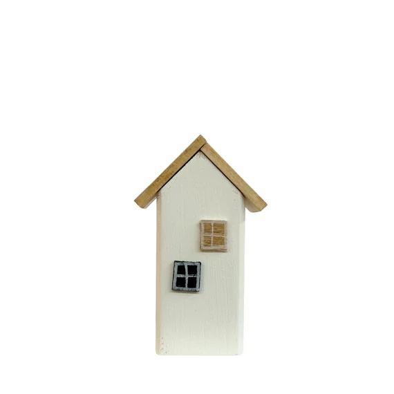 Fehér fa házikó S méretben – kézzel készült dekoráció