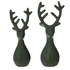 Kép 1/4 - Hunting green kerámia szarvas pár – kézzel készült, H16,5 + H20 cm.