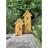 Színes fa házikó, sárga, S