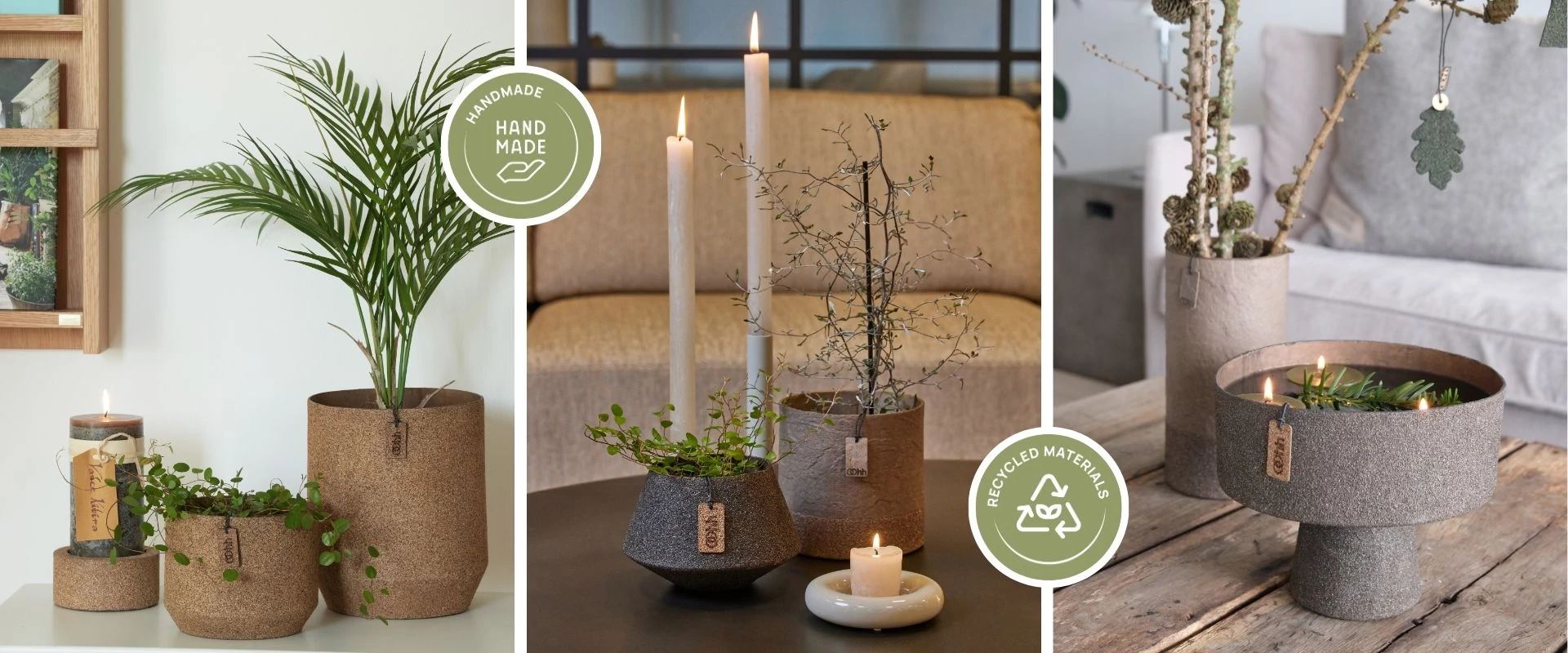 Kézzel készült, vízálló papír kaspók és tárolók